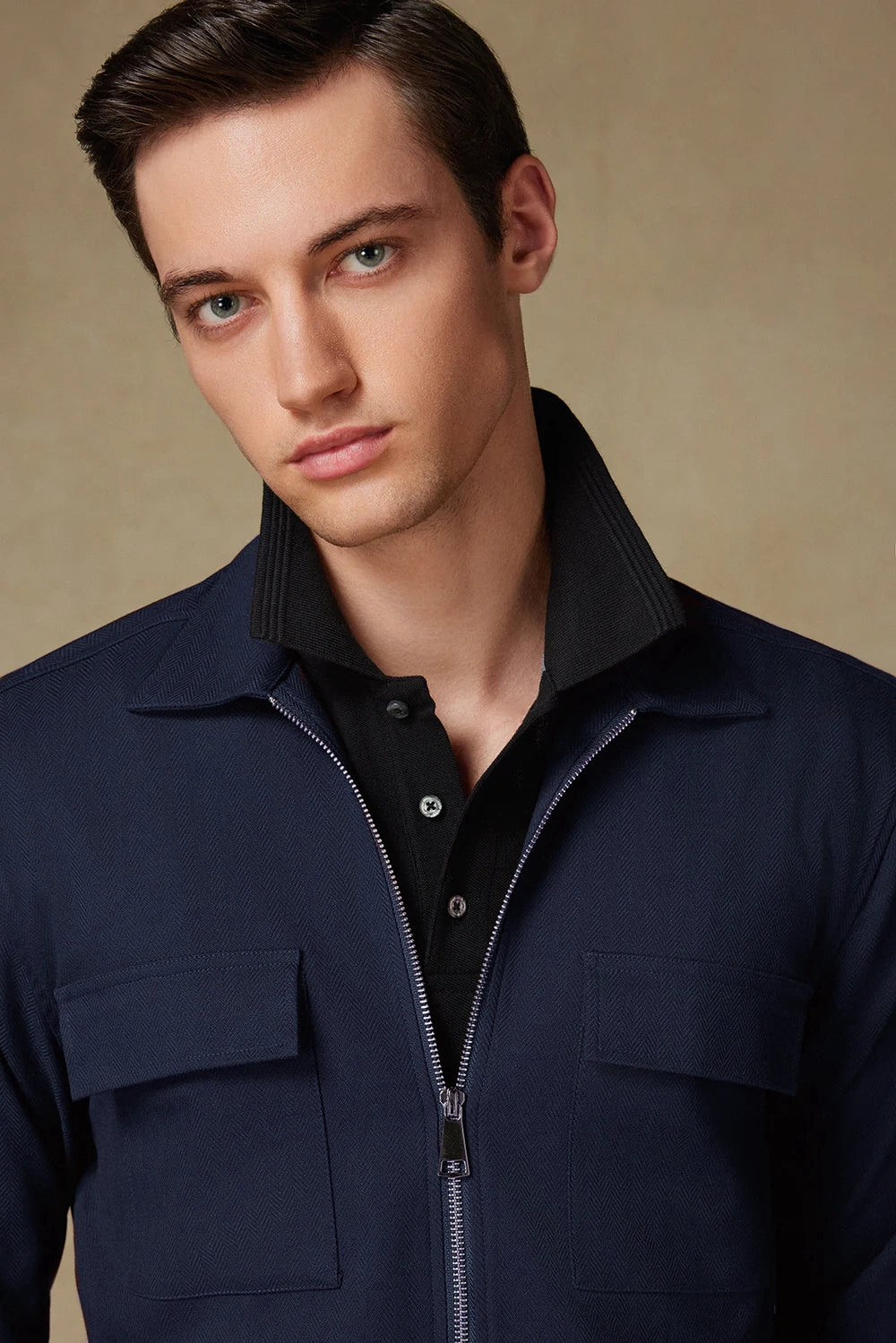VERSO TWILL OVERSHIRT LACİVERT KLASİK YAKA ERKEK GÖMLEK