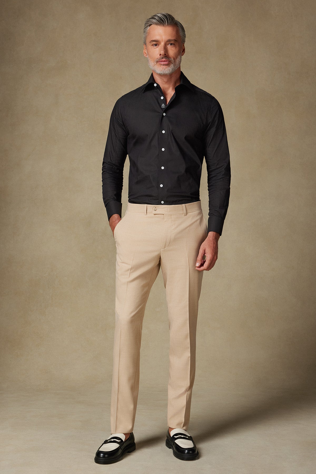 SARTORIA POPLİN STRETCH SLIM FIT SİYAH KLASİK YAKA ERKEK GÖMLEK