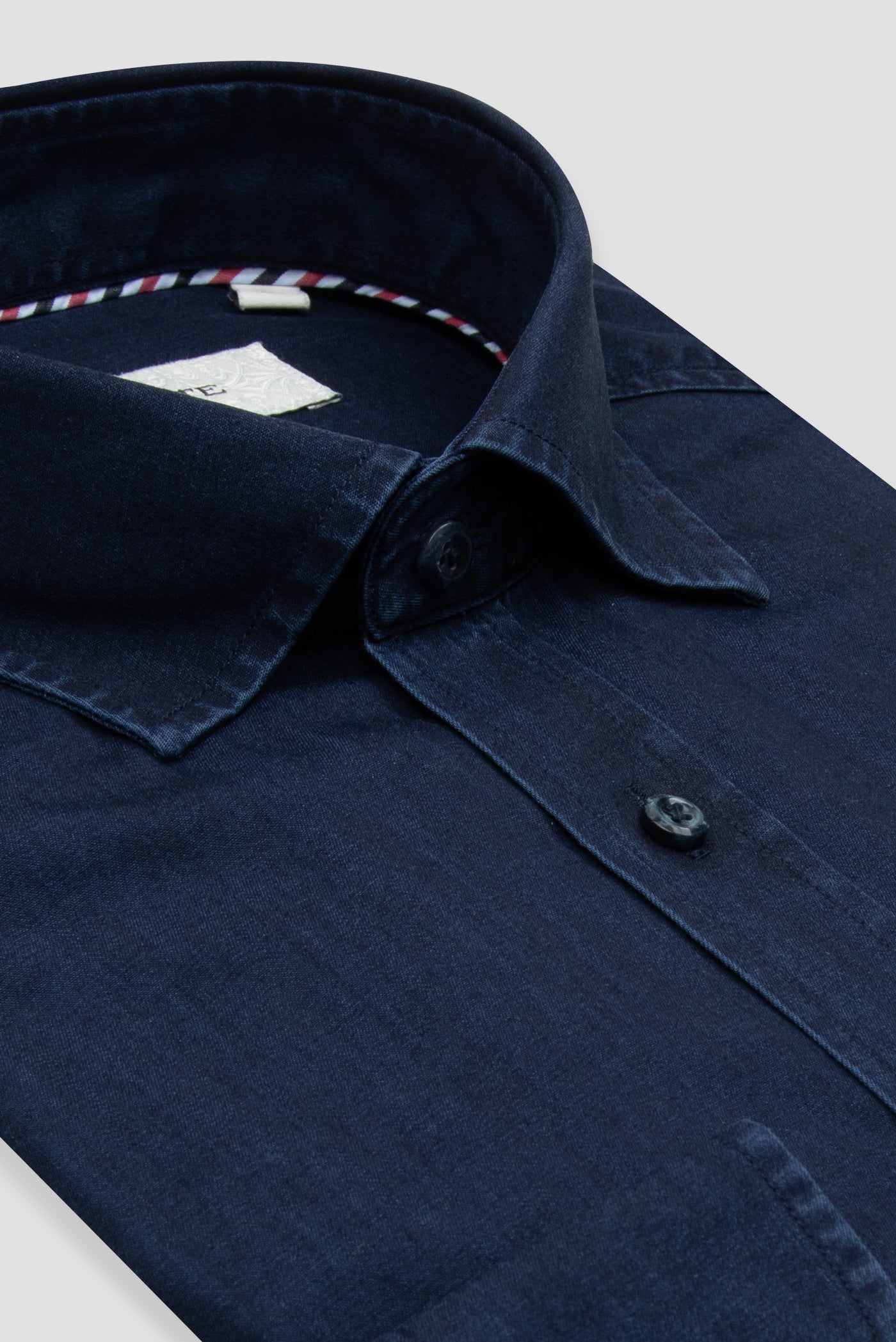 Fabıo Denim Pamuklu Spor Comfort Fıt Lacivert Klasik Yaka Erkek Gömlek