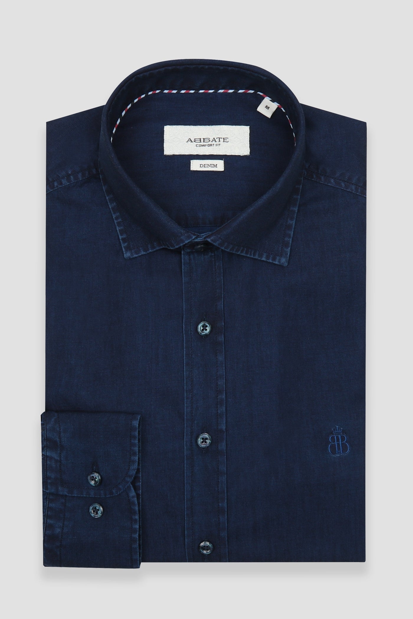 Fabıo Denim Pamuklu Spor Comfort Fıt Lacivert Klasik Yaka Erkek Gömlek