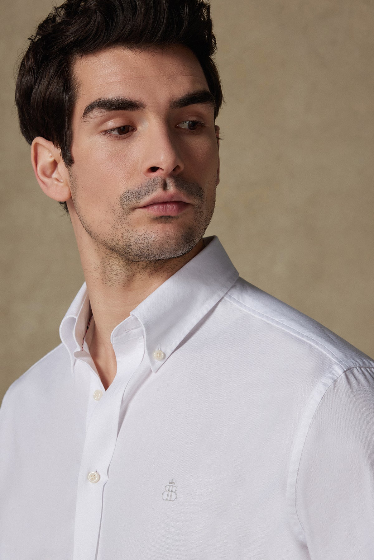 Matteo Royal Oxford Pamuklu Spor Comfort Fıt Beyaz Düğmeli Yaka Erkek Gömlek